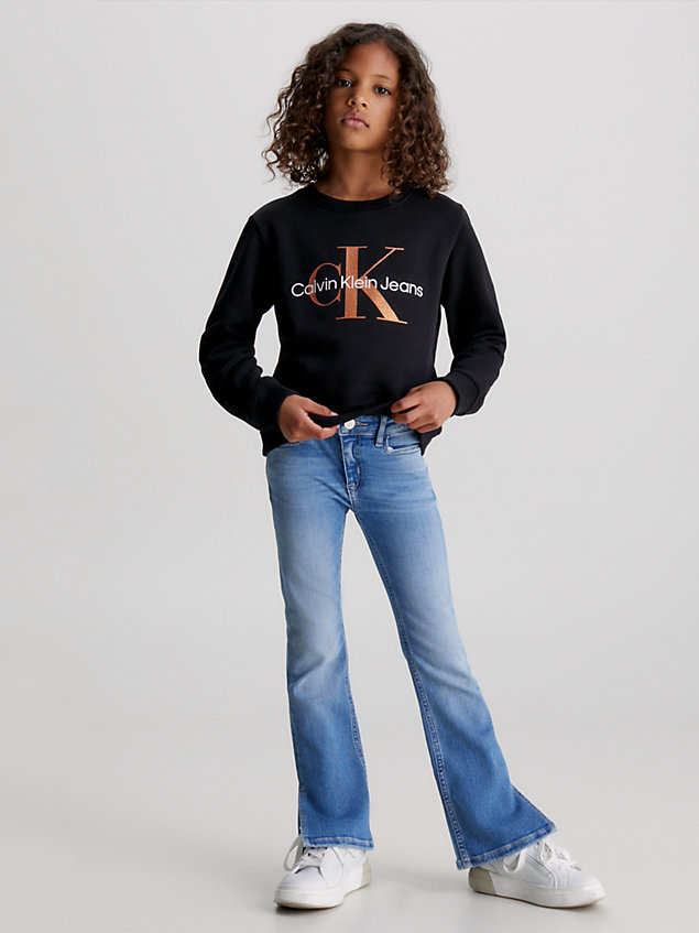blue mid rise flared jeans for girls calvin klein jeans