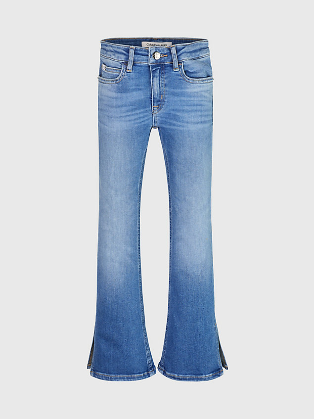 blue mid rise flared jeans for girls calvin klein jeans