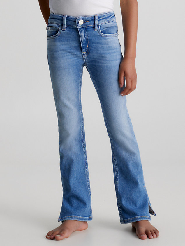 blue mid rise schlagjeans für maedchen - calvin klein jeans