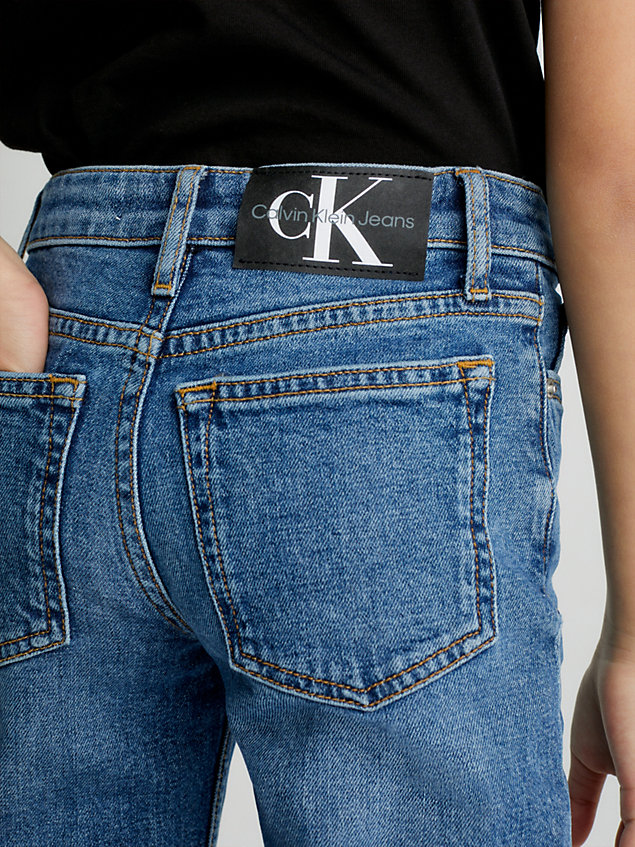 blue high rise straight jeans for girls calvin klein jeans