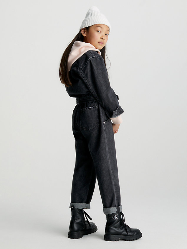 black denim-jumpsuit für maedchen - calvin klein jeans