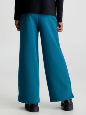  Pantalones anchos de poliéster elástico para mujer, ajuste para  todo el día, para descansar, Verde : Ropa, Zapatos y Joyería