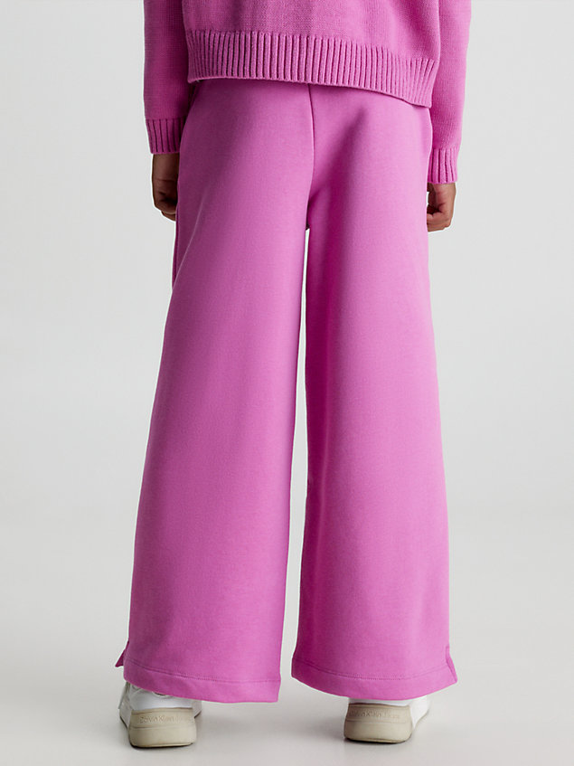 pantalón de chándal de pierna ancha purple de nina calvin klein jeans