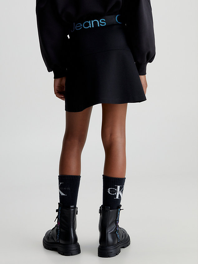 black uitlopende punto milano logo rok voor meisjes - calvin klein jeans