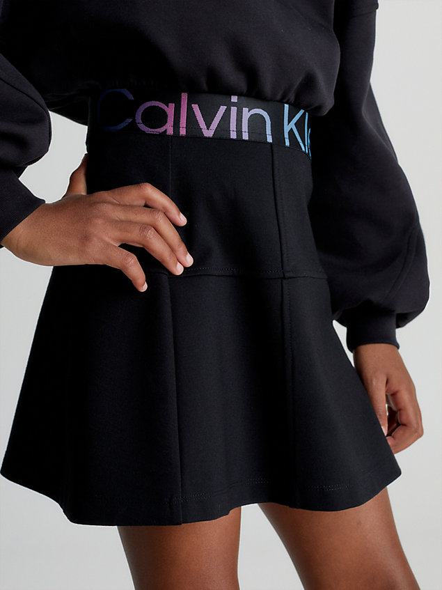 black flared punto milano logo skirt for girls calvin klein jeans