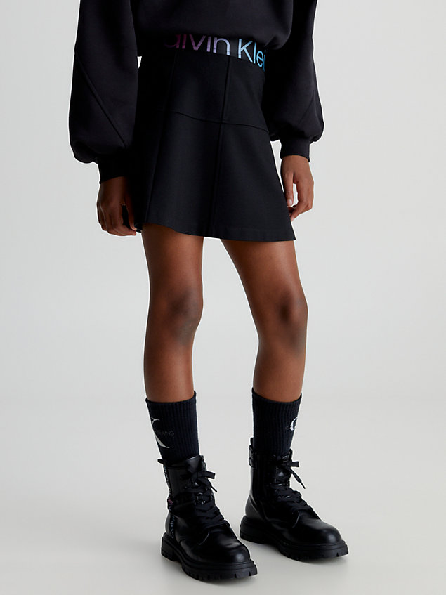 black flared punto milano logo skirt for girls calvin klein jeans
