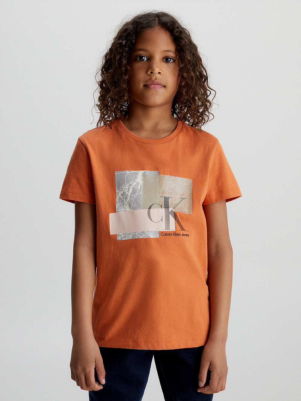 BURNT CLAY Boxy Logo-T-Shirt undefined Mädchen Calvin Klein