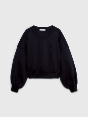 Black v shop neck sweatshirt