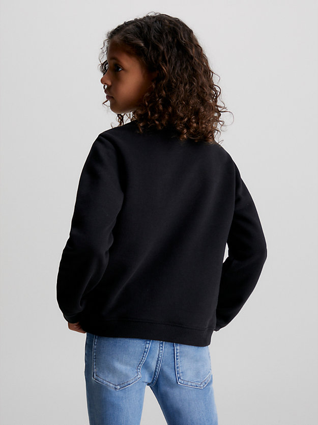 ck black relaxed logo-sweatshirt für maedchen - calvin klein jeans