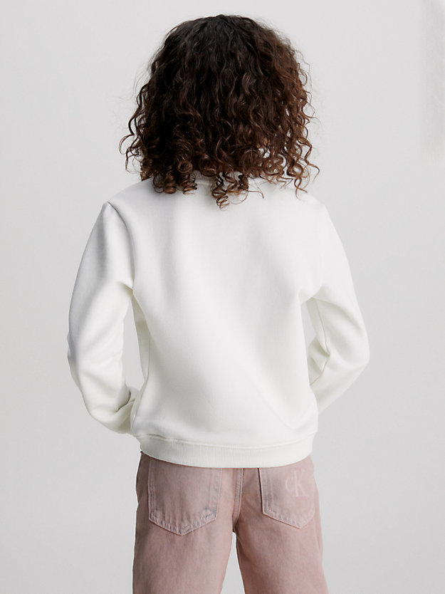 ivory relaxed logo sweatshirt for girls calvin klein jeans