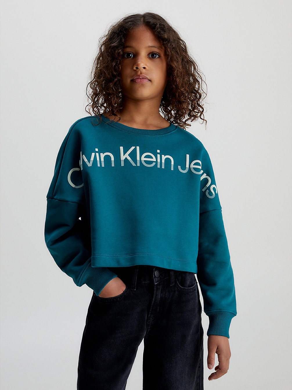 ATLANTIC DEEP Boxy Logo-Sweatshirt undefined Maedchen Calvin Klein