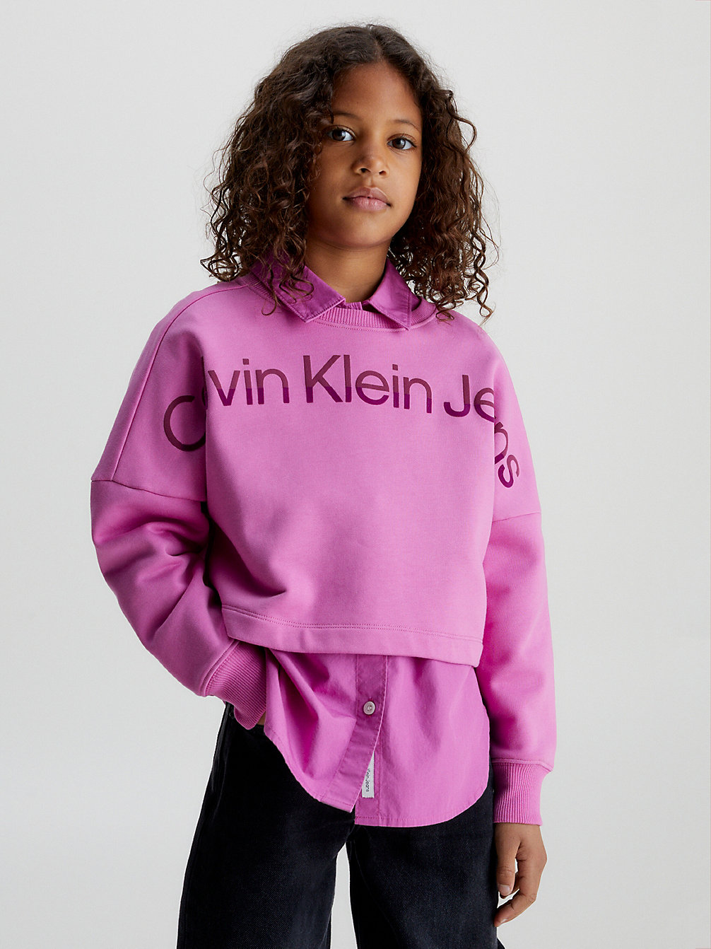 VIOLET FUN Boxy Logo-Sweatshirt undefined Maedchen Calvin Klein