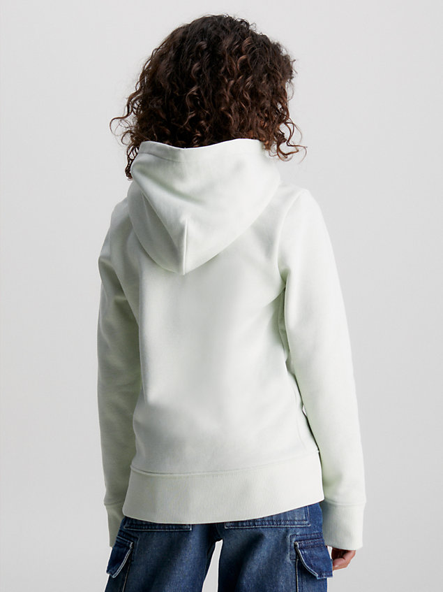 green boxy fleece hoodie met logo voor meisjes - calvin klein jeans
