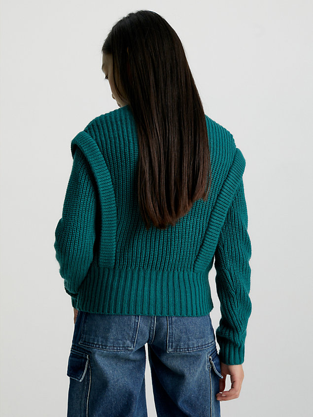 blue peplum trui voor meisjes - calvin klein jeans