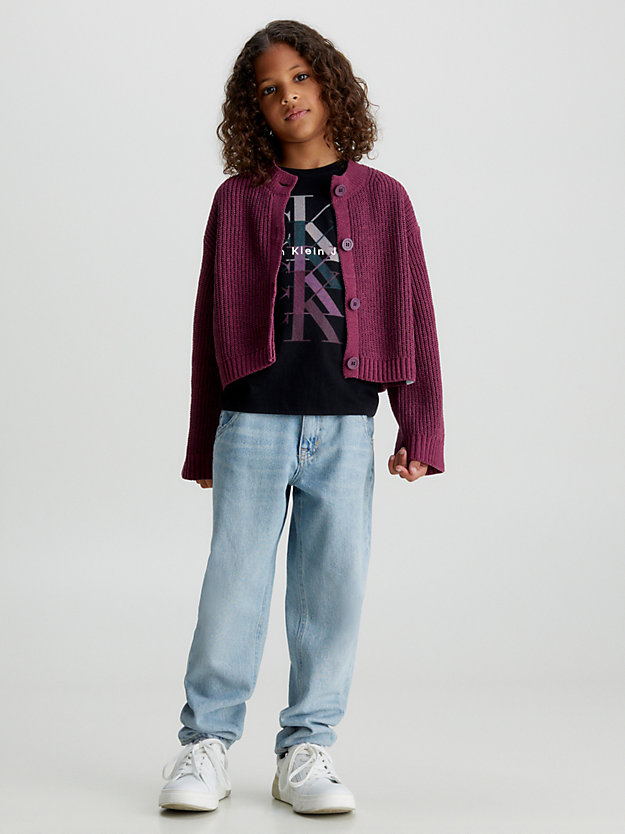 amaranth chenille buttoned cardigan jumper for girls calvin klein jeans