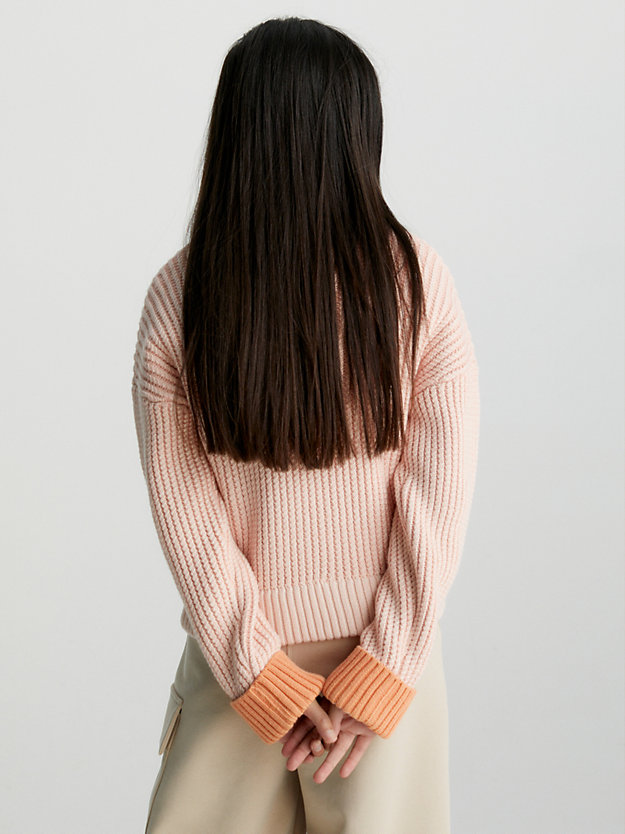 rose clay relaxed two tone cardigan jumper for girls calvin klein jeans