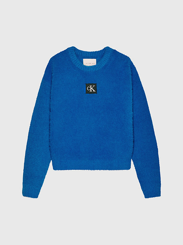 morbido maglione testurizzato blue da bambina calvin klein jeans