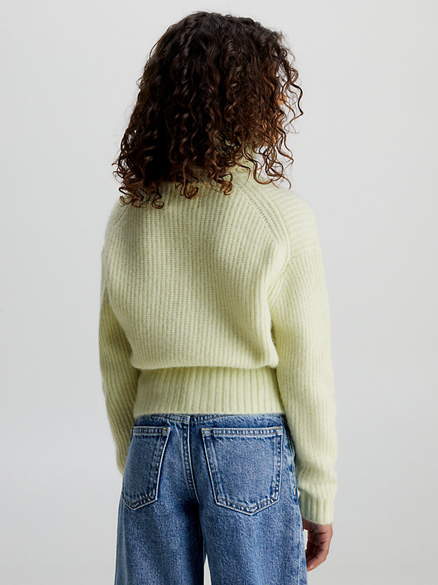 green trui met col van acryl voor meisjes - calvin klein jeans