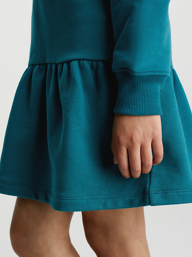 robe sweat évasée avec logo blue pour filles calvin klein jeans