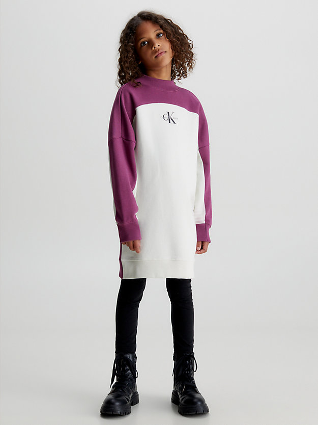 amaranth colourblock sweatshirt dress for girls calvin klein jeans