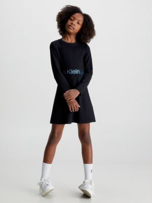 Calvin Klein Jeans Logo Milano Dress Black Women