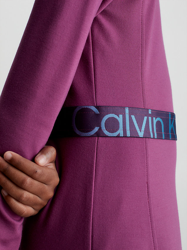 purple ausgestelltes milano-logo-kleid für maedchen - calvin klein jeans