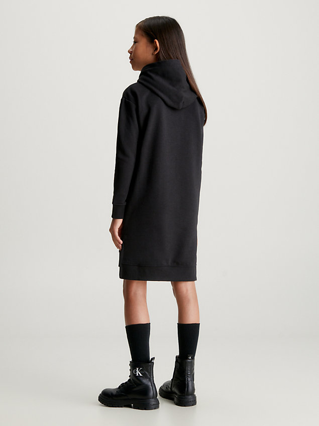 black fleece logo hoodie dress for girls calvin klein jeans