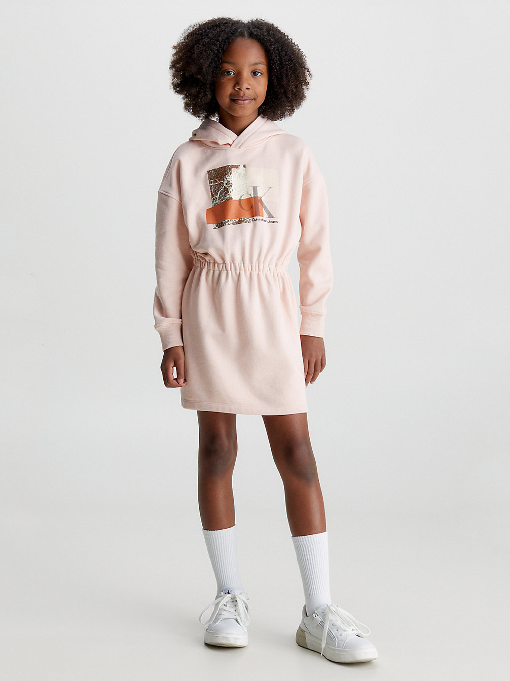 ROSE CLAY Fleece Peplum Hoodie-Kleid Mit Schößchen undefined Mädchen Calvin Klein