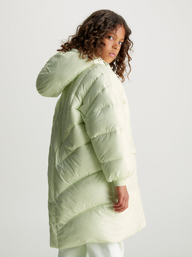 green oversized duvet padded coat for girls calvin klein jeans