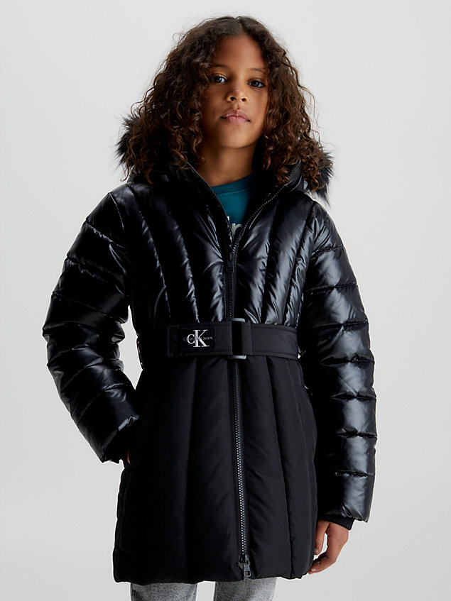  belted puffer coat for girls calvin klein jeans