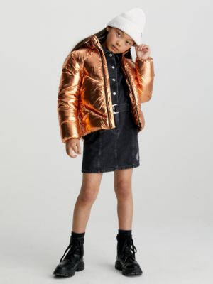 Calvin klein metallic puffer on sale jacket