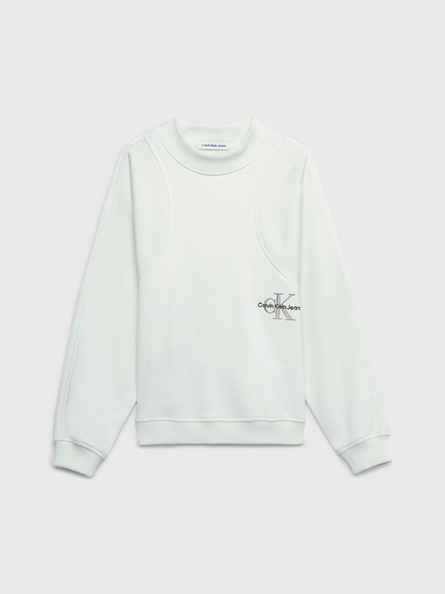 canary green cotton logo sweatshirt for girls calvin klein jeans