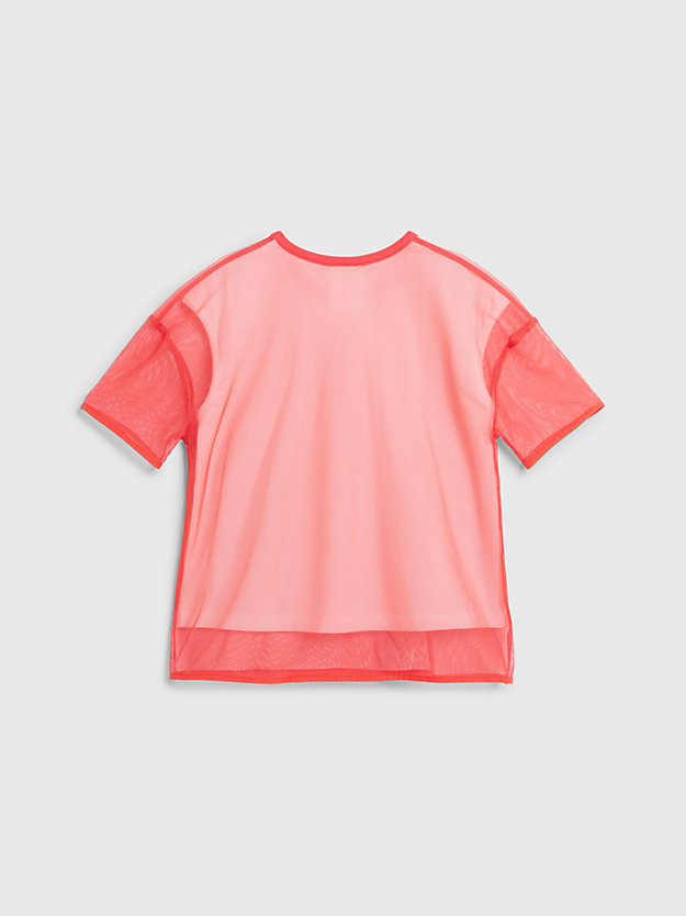 t-shirt avec logo pride en maille superposée - pride bittersweet pour filles calvin klein jeans