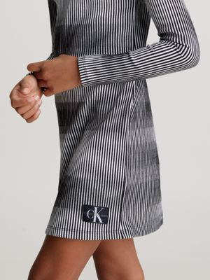 Black and white striped calvin klein clearance dress