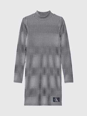 calvin klein black and white striped shirt