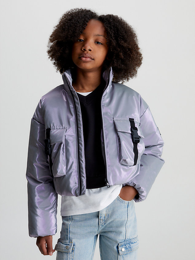  hyper shimmer padded jacket for girls calvin klein jeans