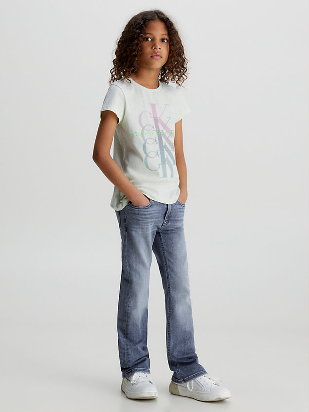 green slank logo t-shirt voor meisjes - calvin klein jeans
