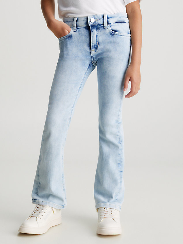 denim jeansy o rozszerzanym kroju dla dziewczynki - calvin klein jeans