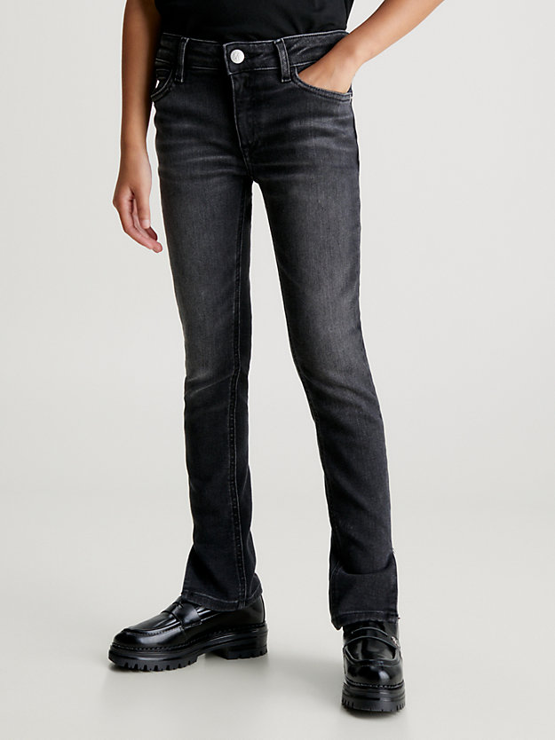 optic black skinny slit cuff jeans for girls calvin klein jeans