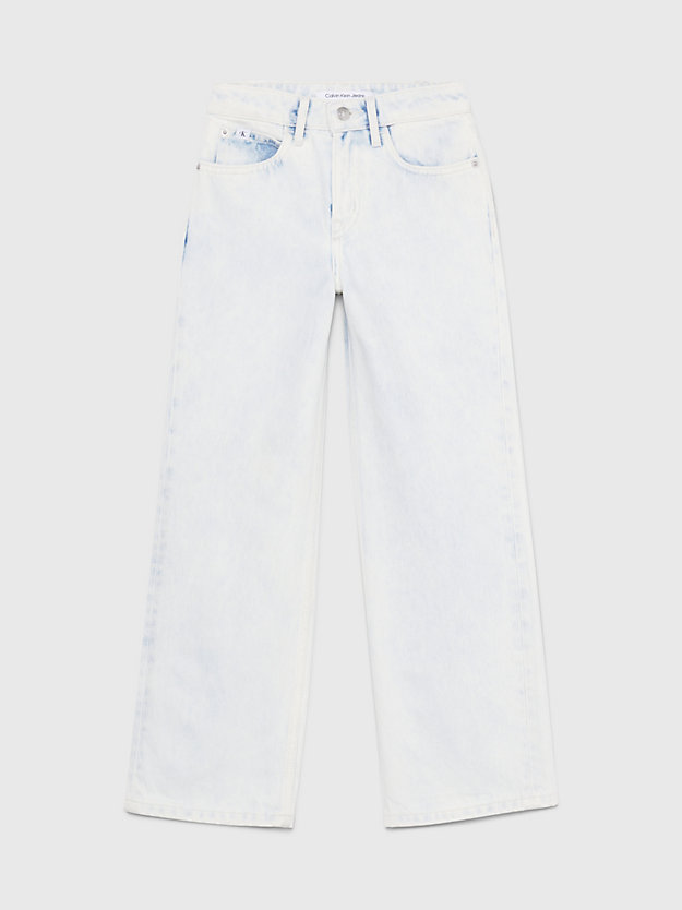skylight blue jeansy high rise wide leg dla dziewczynki - calvin klein jeans