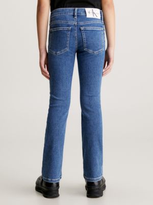 K5094 Lightly Washed High-Rise Mini Flared Jeans