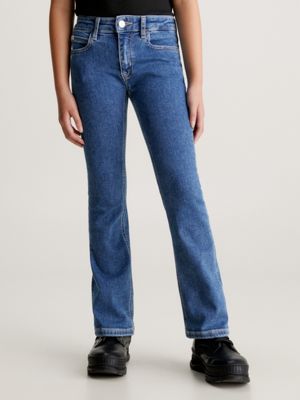 K5094 Lightly Washed High-Rise Mini Flared Jeans