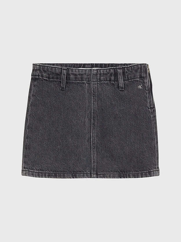 optic washed black denim mini skirt for girls calvin klein jeans