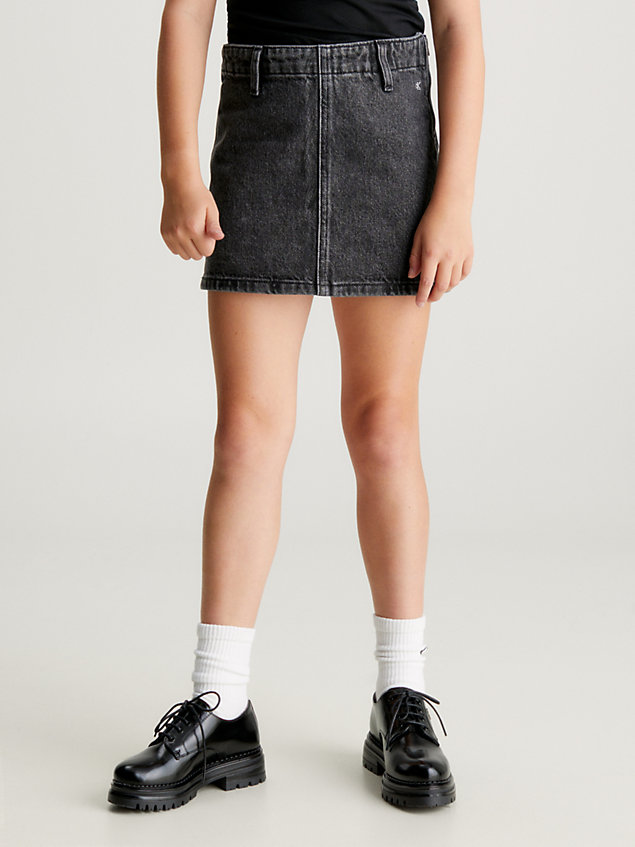 denim jeansowa spódniczka mini dla dziewczynki - calvin klein jeans