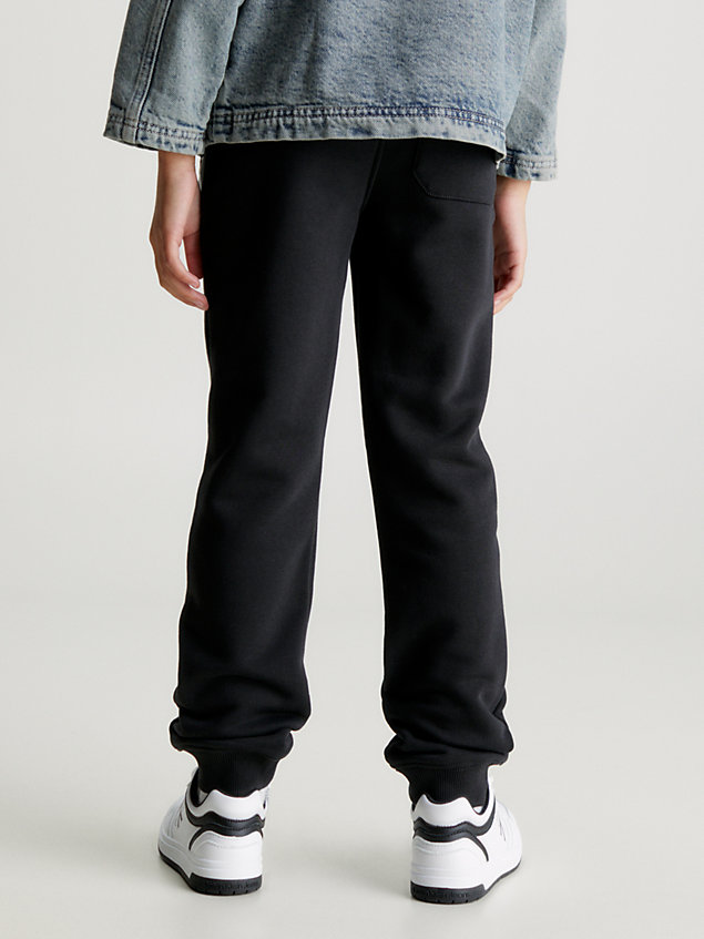 black baumwoll-frottee-jogginghose für maedchen - calvin klein jeans