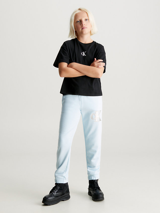 blue relaxed logo joggers for girls calvin klein jeans