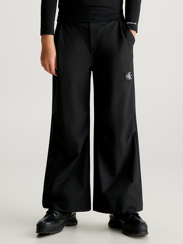 black jogginghose mit weitem bein für maedchen - calvin klein jeans