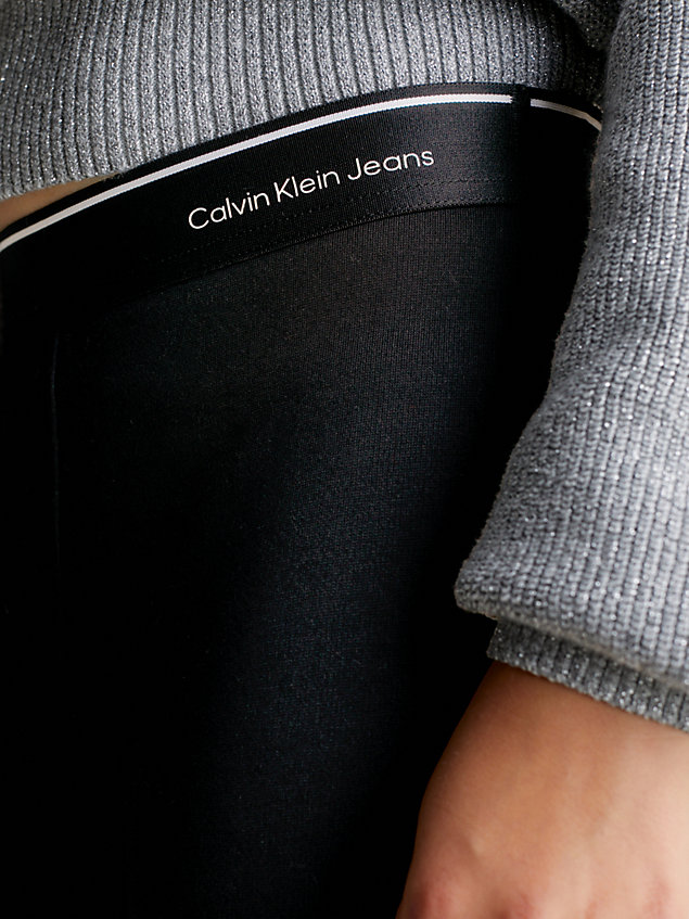 black punto milano flared trousers for girls calvin klein jeans