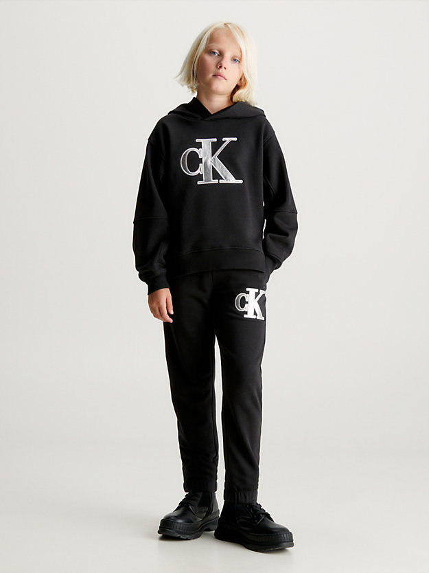ck black relaxed logo hoodie for girls calvin klein jeans