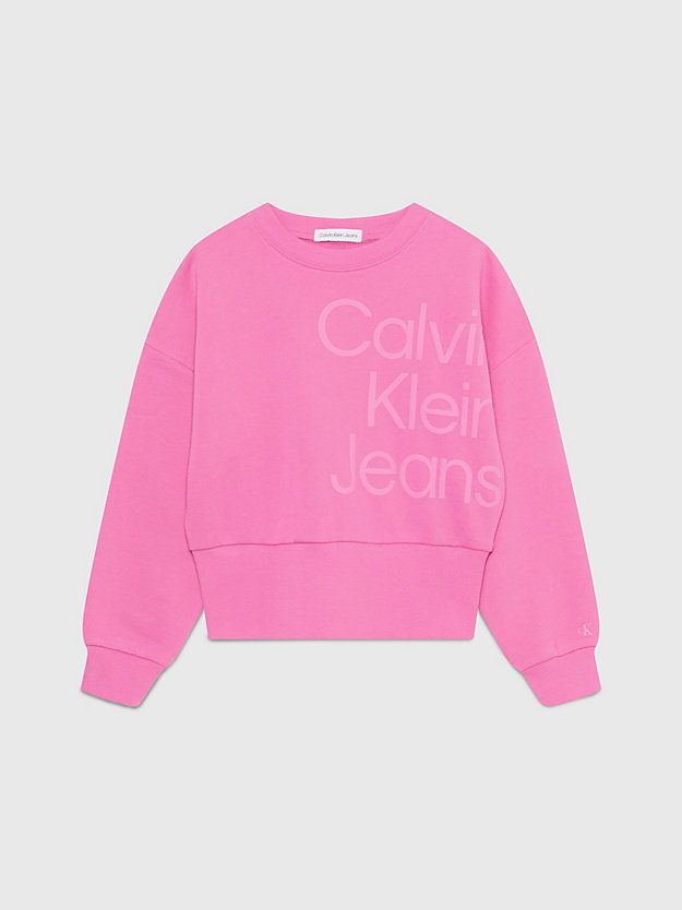 pink amour boxy logo sweatshirt for girls calvin klein jeans